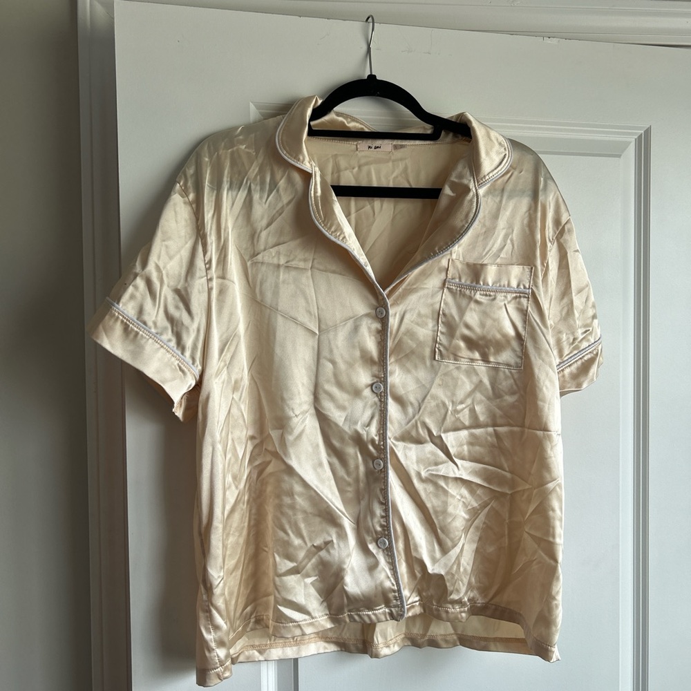 Miami Cream Satin Blouse